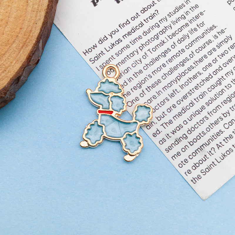 Wholesale Cartoon Japanese Cute Puppy Dog Drip Oil Alloy Necklace Bracelet Pendant